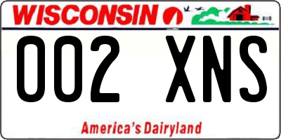 WI license plate 002XNS