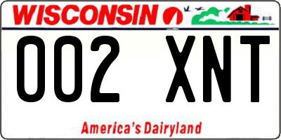 WI license plate 002XNT