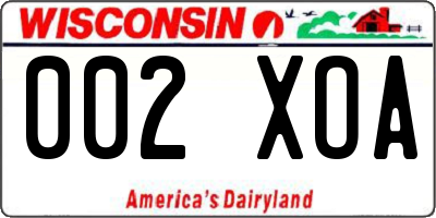 WI license plate 002XOA