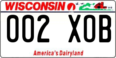WI license plate 002XOB