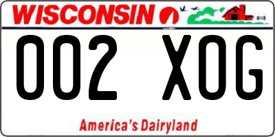 WI license plate 002XOG