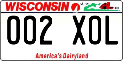 WI license plate 002XOL