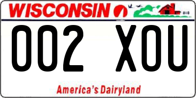 WI license plate 002XOU