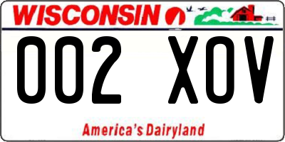 WI license plate 002XOV