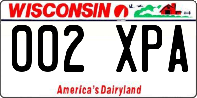 WI license plate 002XPA