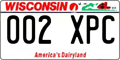 WI license plate 002XPC
