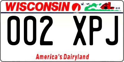 WI license plate 002XPJ
