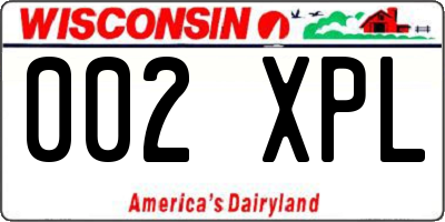 WI license plate 002XPL