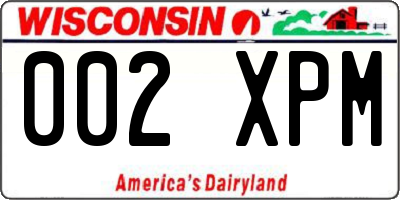 WI license plate 002XPM