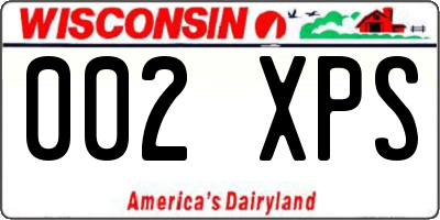 WI license plate 002XPS