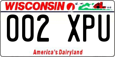 WI license plate 002XPU