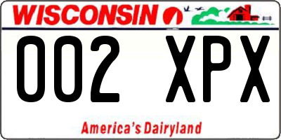 WI license plate 002XPX