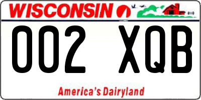 WI license plate 002XQB