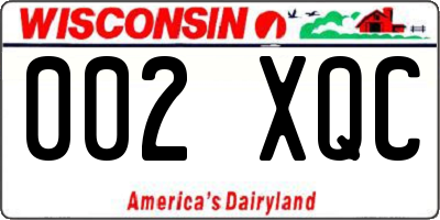 WI license plate 002XQC