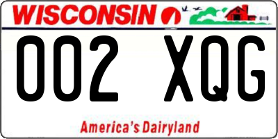 WI license plate 002XQG