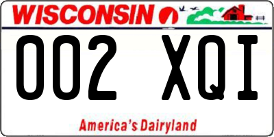 WI license plate 002XQI