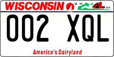 WI license plate 002XQL