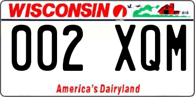 WI license plate 002XQM