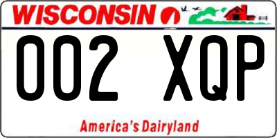 WI license plate 002XQP