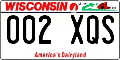 WI license plate 002XQS