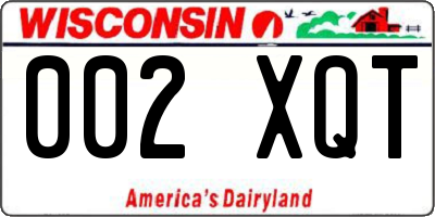 WI license plate 002XQT