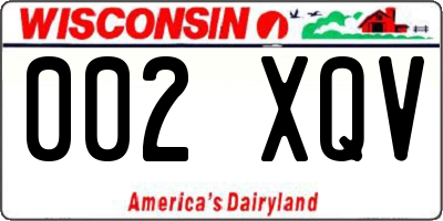 WI license plate 002XQV