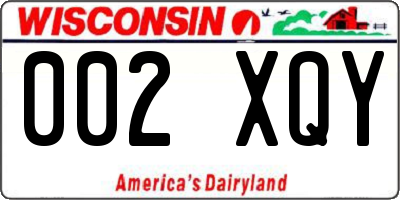 WI license plate 002XQY
