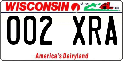 WI license plate 002XRA