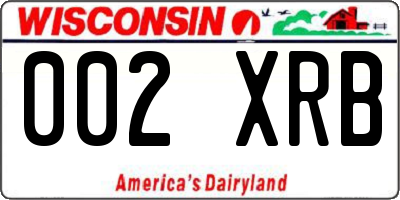 WI license plate 002XRB