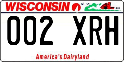 WI license plate 002XRH