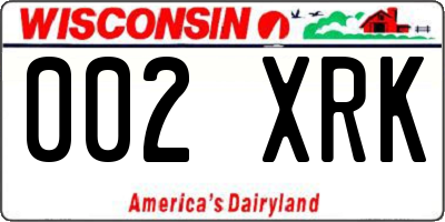 WI license plate 002XRK