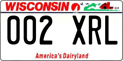 WI license plate 002XRL