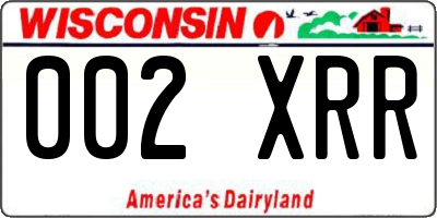 WI license plate 002XRR