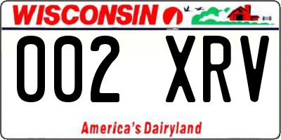 WI license plate 002XRV