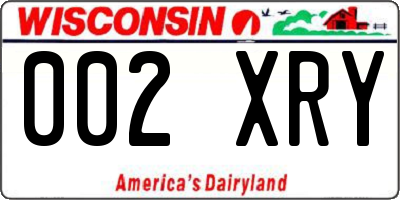 WI license plate 002XRY