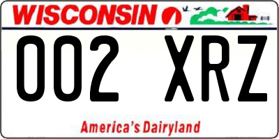 WI license plate 002XRZ
