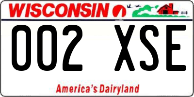 WI license plate 002XSE