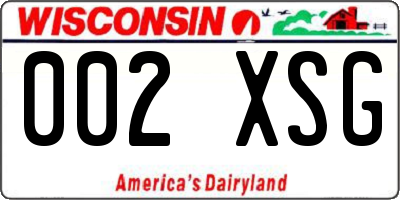 WI license plate 002XSG