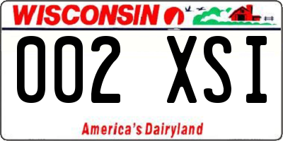 WI license plate 002XSI