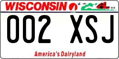 WI license plate 002XSJ