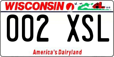 WI license plate 002XSL