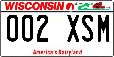 WI license plate 002XSM