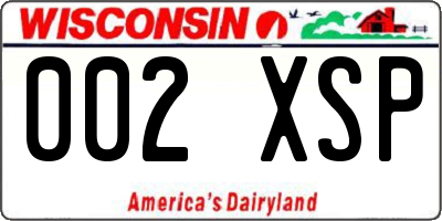 WI license plate 002XSP