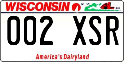 WI license plate 002XSR