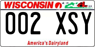 WI license plate 002XSY