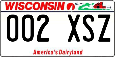 WI license plate 002XSZ
