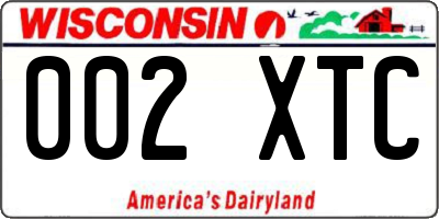 WI license plate 002XTC