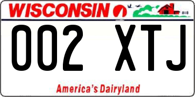 WI license plate 002XTJ