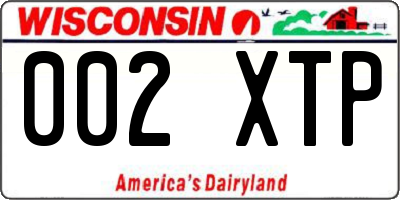 WI license plate 002XTP