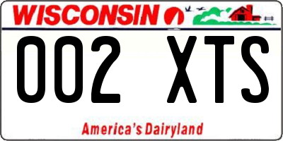 WI license plate 002XTS